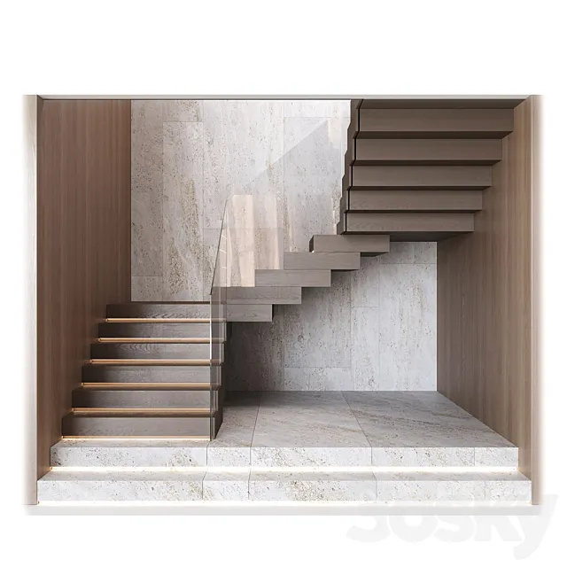 Modern interior stairs 16 3D Model