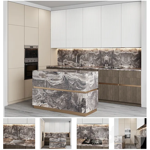 Modern kitchen 17 3D Model Modern kitchen 17 3D Model