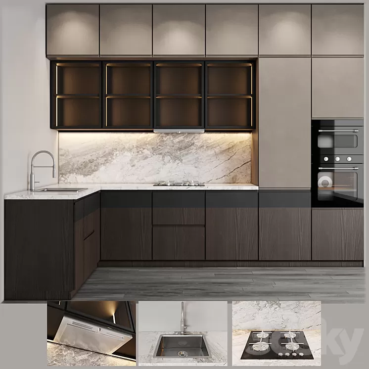 Modern kitchen 3D Model Modern kitchen 3D Model