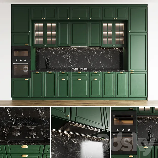 Modern kitchen  Ikea Bodbyn 3D Model