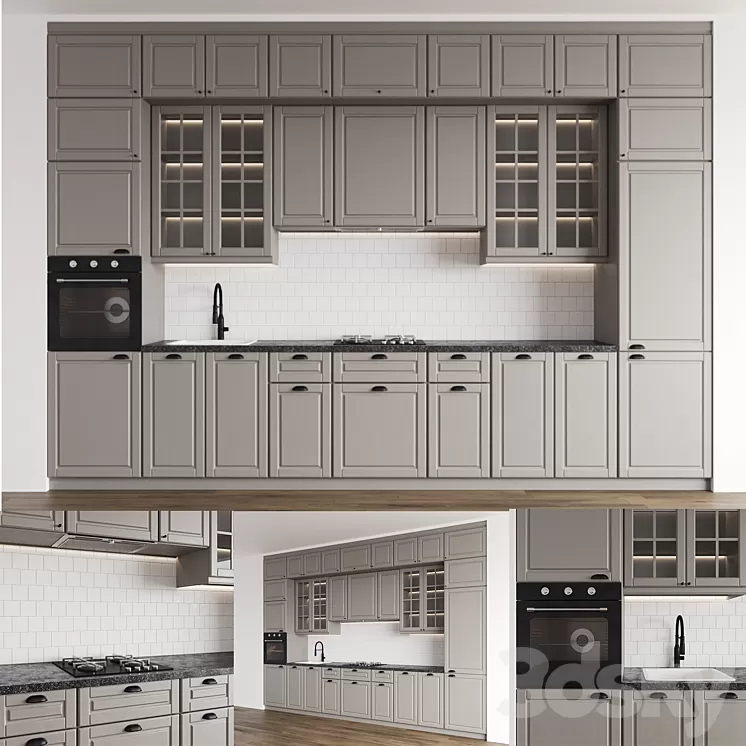 Modern kitchen IKEA BODBYN 3D Model Modern kitchen IKEA BODBYN 3D Model