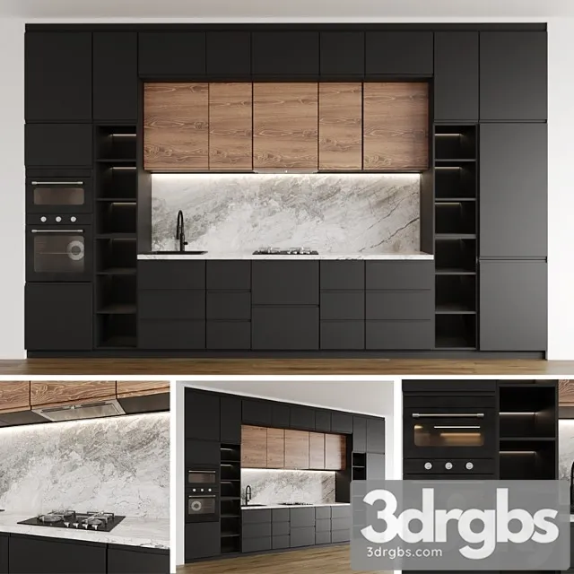 Modern kitchen ikea voxtorp 3D Model Download