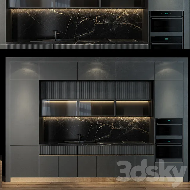 Modern kitchen set 51 3D Model Modern kitchen set 51 3D Model