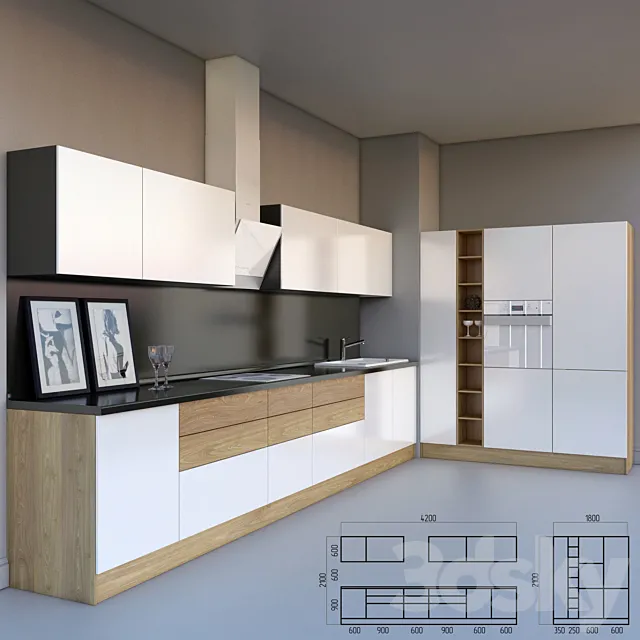 Modern kitchen with appliances 3DModel