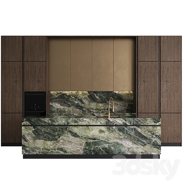 Modern kitchen with island 7 3D Model