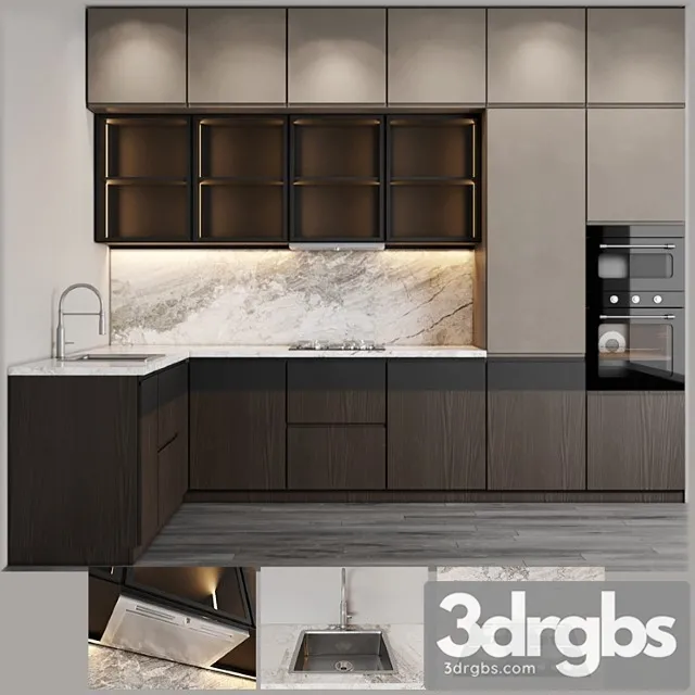 Modern kitchen_123 3D Model Download
