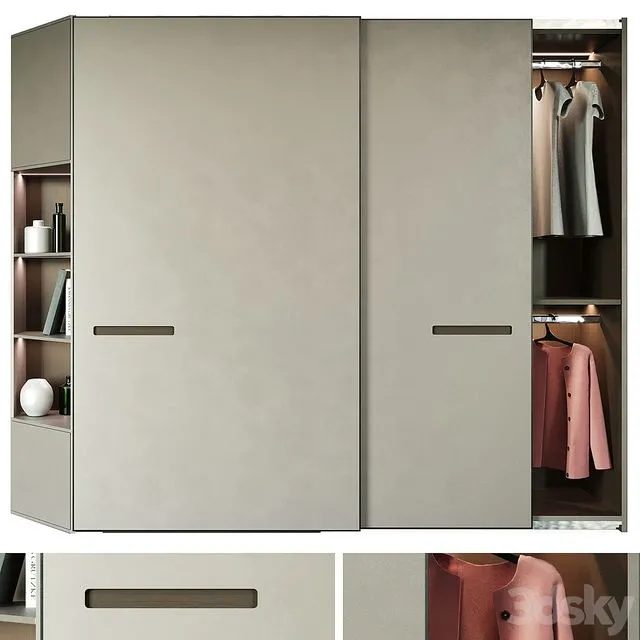 Modern laconic wardrobe 4 3D Model