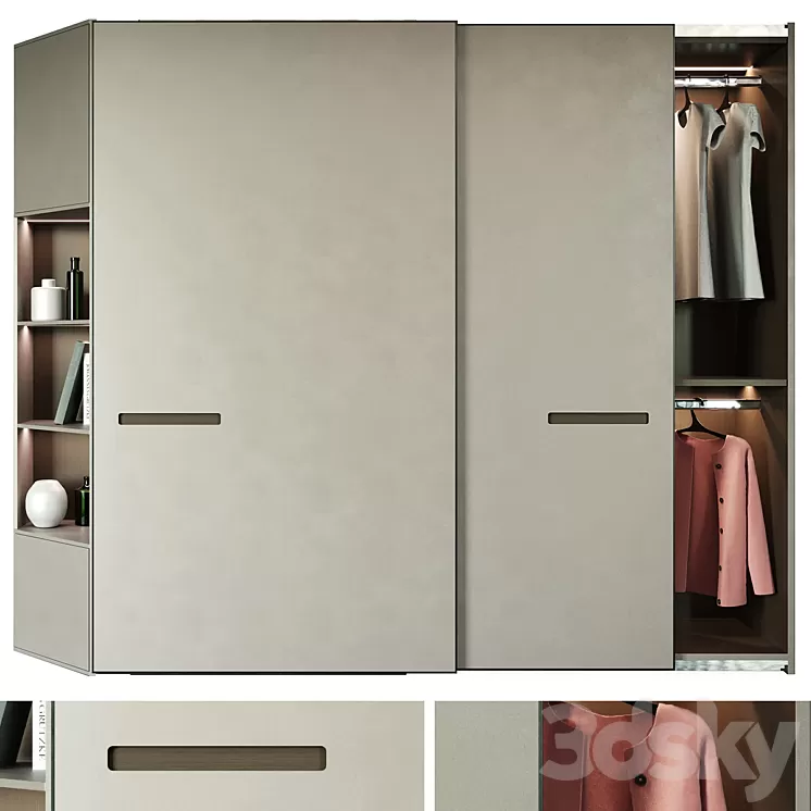Modern laconic wardrobe 4 3D Model