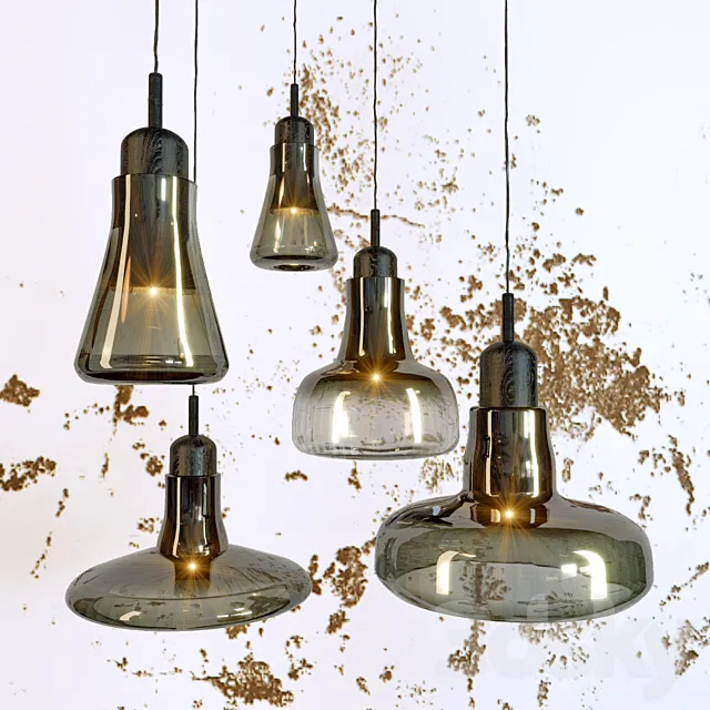 Modern Lamp Crystal Glass 3D Model Modern Lamp Crystal Glass 3D Model