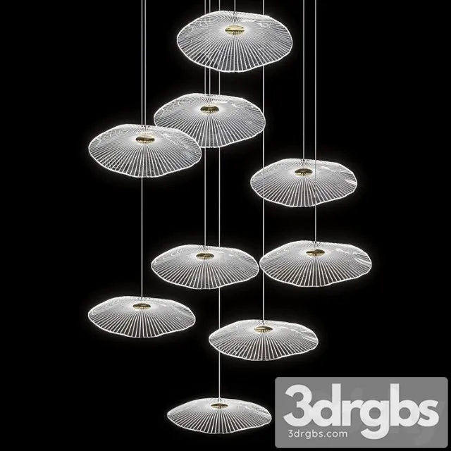Modern led ceiling lamp ing in the form of a lotus leaf 3D Model Download