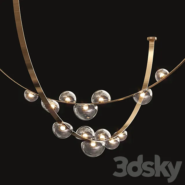 Modern led Chandelier 05 3D Model
