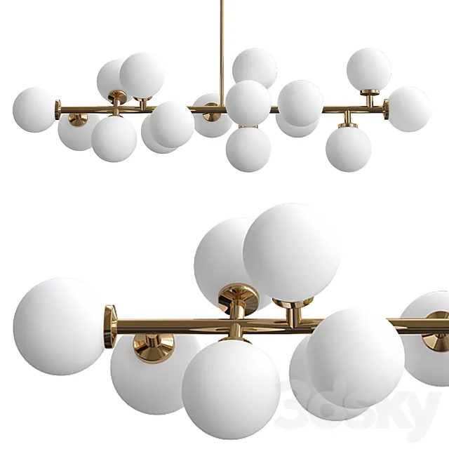 Modern Led Chandelier Light Fitting 3D Model