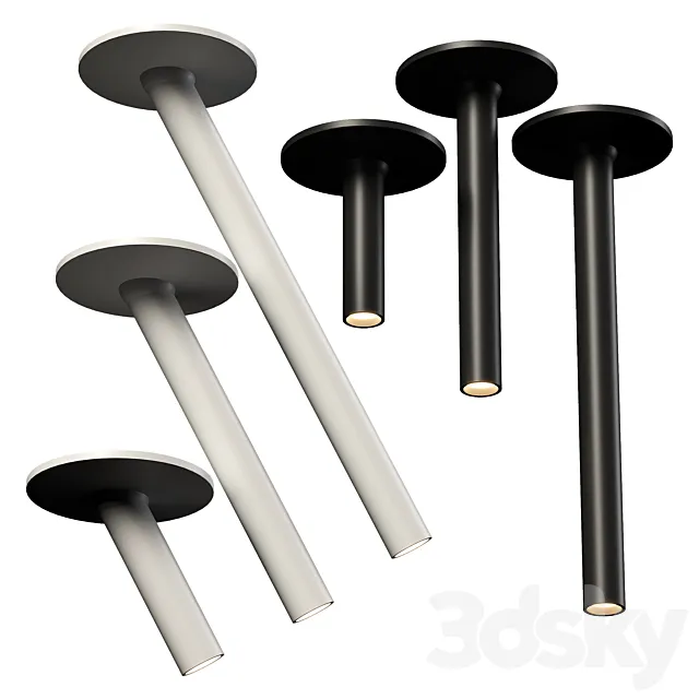 Modern LED tube spotlight 3D Model