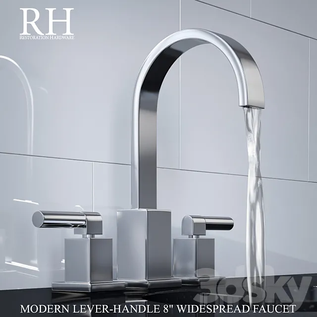 MODERN LEVER-HANDLE 8in WIDESPREAD FAUCET 3DModel