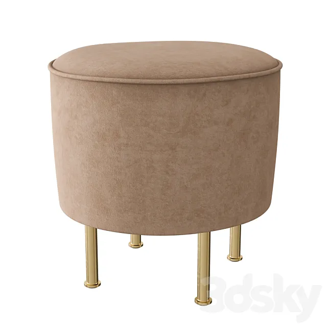 Modern line pouffe 3D Model Modern line pouffe 3D Model