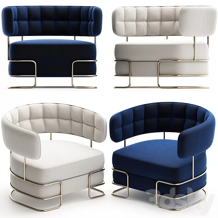 Modern Luxury Armchairs Porus Studio Furniture 3D Model