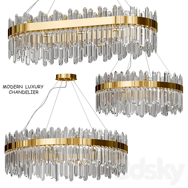 MODERN LUXURY CHANDELIER 3D Model MODERN LUXURY CHANDELIER 3D Model