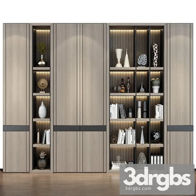 Modern Luxury Wooden Bookshelf Ghs 2358 2 3D Model Download Modern Luxury Wooden Bookshelf Ghs 2358 2 3D Model Download