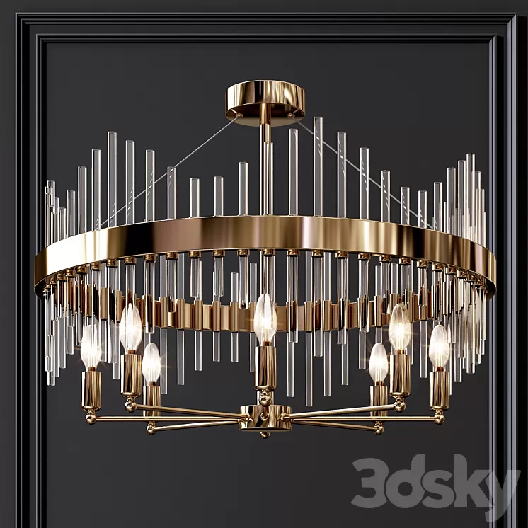 Modern metal glass chandelier 3D Model