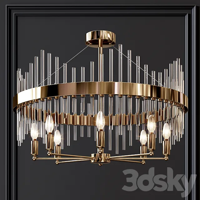 Modern metal glass chandelier 3DModel Modern metal glass chandelier 3DModel