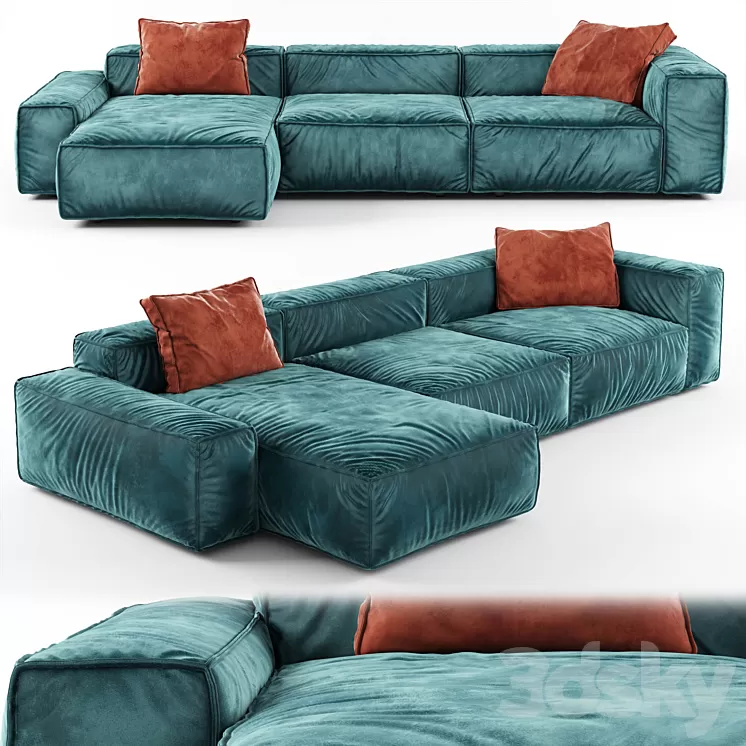 Modern Modular Corner Sofa 02 3D Model