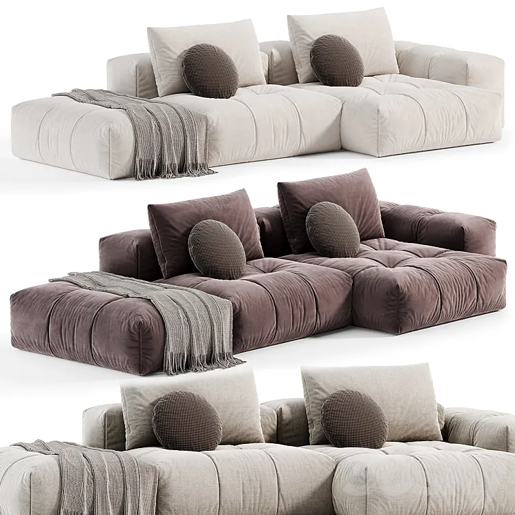 Modern Modular L-Shape Sofa by Litfad sofas 3D Model Free Download