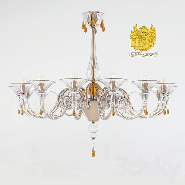 Modern Murano chandelier 3DModel Modern Murano chandelier 3DModel