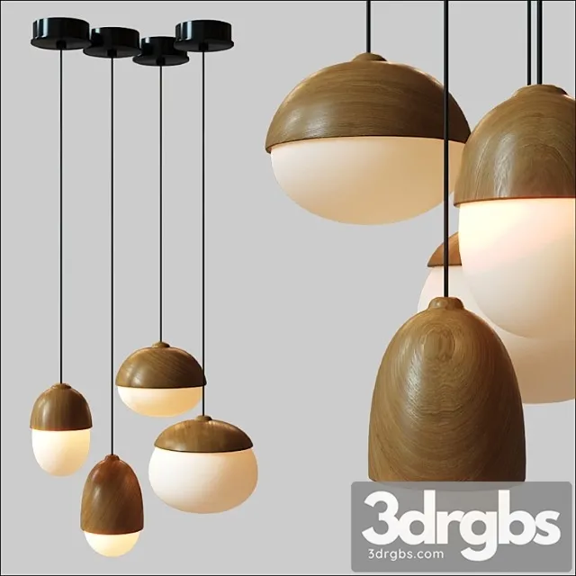 Modern Nodic Wood Acrylic Pendant Lamp Suspension Light Lighting Fixture DIY 3D Model Download