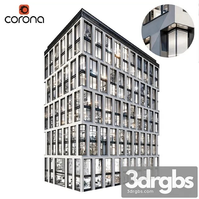Modern Office Building 03 3D Model Download