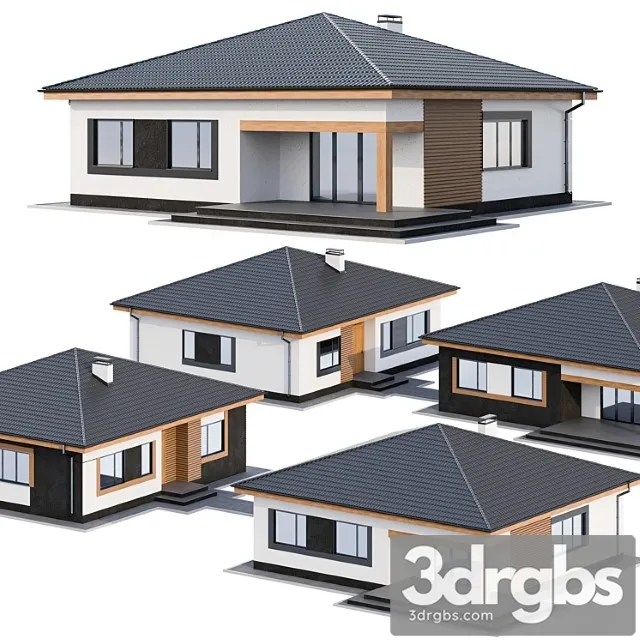 Modern One Story Cottage 3D Model Download