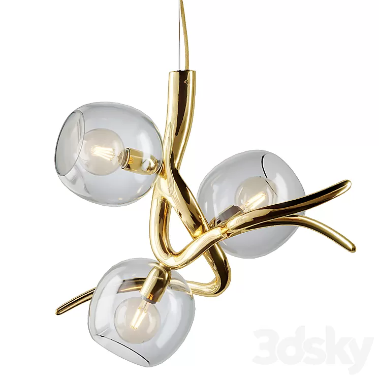 Modern Pendant with Colored Glass from William Brand 3D Model Modern Pendant with Colored Glass from William Brand 3D Model