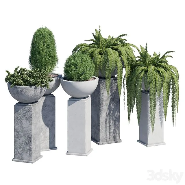 Modern planter by Totally Furniture 3D Model Modern planter by Totally Furniture 3D Model
