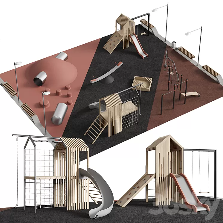 Modern playground 3D Model