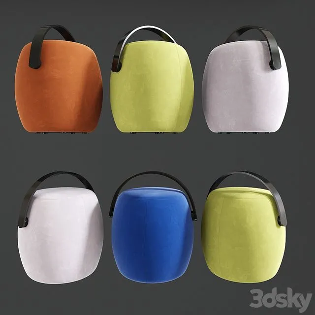 Modern poufs 3D Model