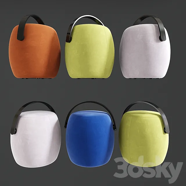Modern poufs 3DModel Modern poufs 3DModel
