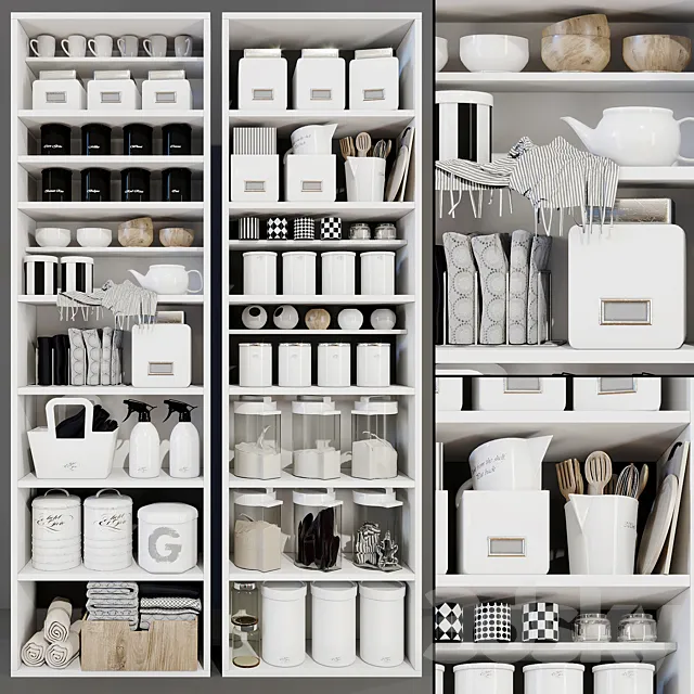 Modern racks with decor 3DModel