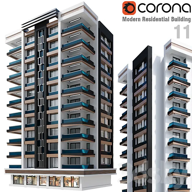 Modern Residential Building 011 3DModel
