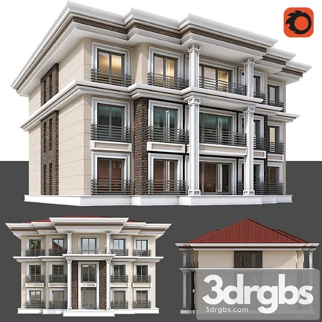 Modern Residential Building 020 3D Model Download