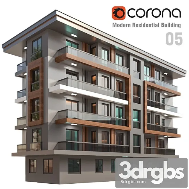 Modern Residential Building 05 1 3D Model Download