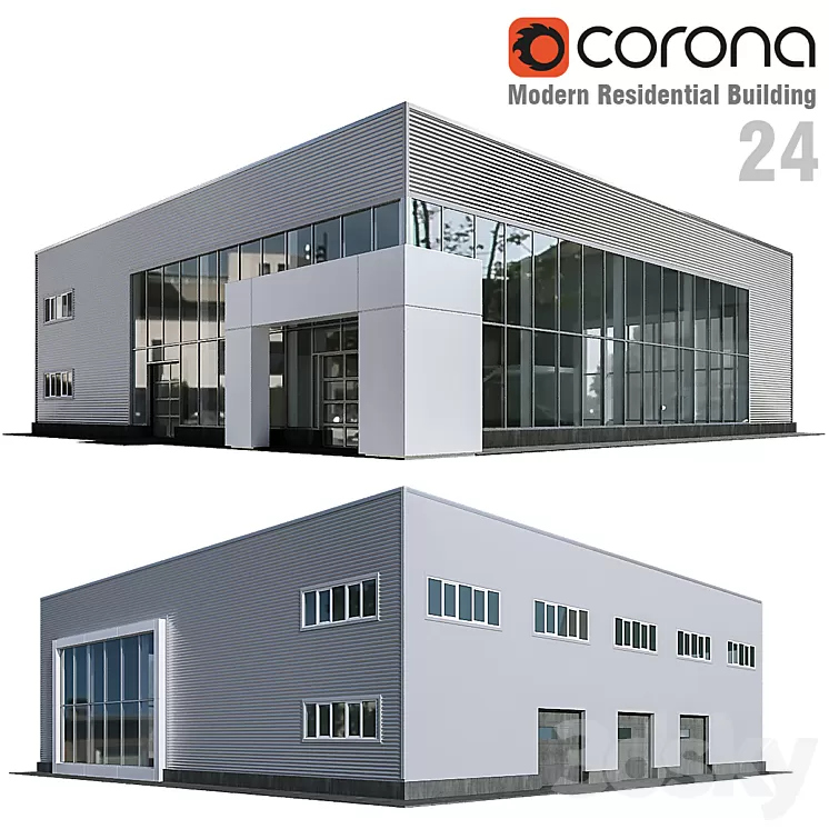 Modern Residential Building 24 3D Model