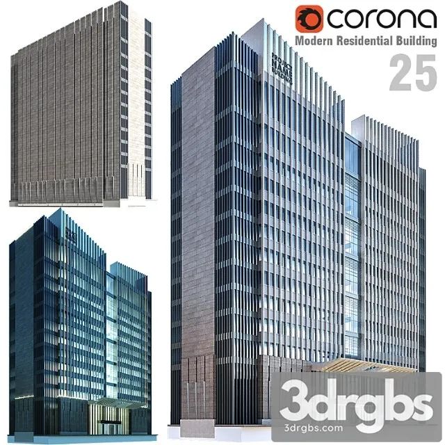 Modern Residential Building 25 3D Model Download Modern Residential Building 25 3D Model Download