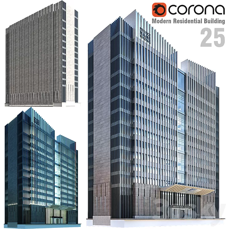 Modern Residential Building 25 3D Model