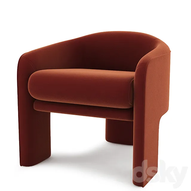 Modern Retro Lounge Chair by Vladimir Kagan Weimen 3D Model