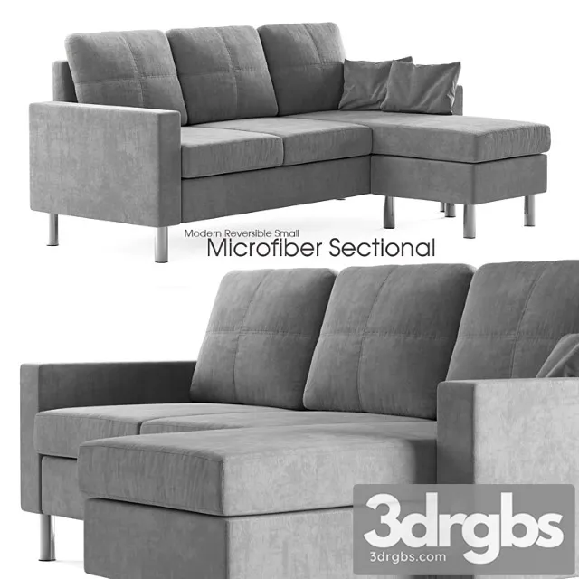 Modern reversible small microfiber sectional 2 3D Model Download Modern reversible small microfiber sectional 2 3D Model Download