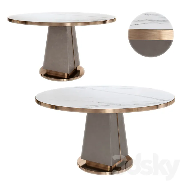 Modern round dining table01 3DModel