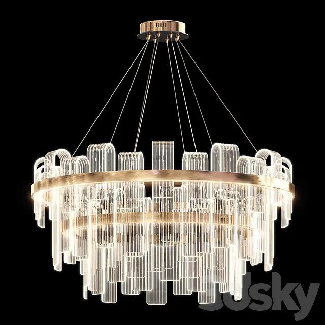 Modern round led Chandelier 06 3D Model