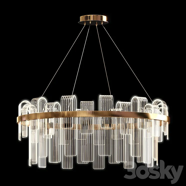 Modern round led chandelier 3D Model Free Download