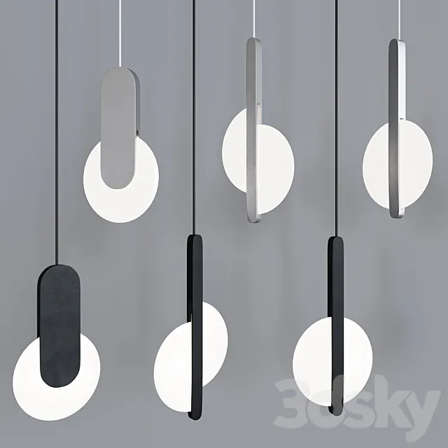 Modern Scandinavian High Ceiling LED Pendant Lamp 3D Model