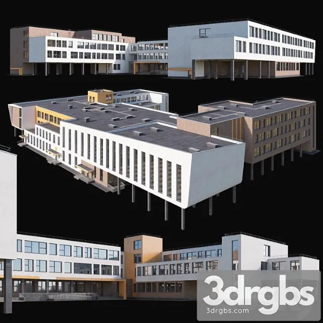 Modern school building 3D Model Download Modern school building 3D Model Download