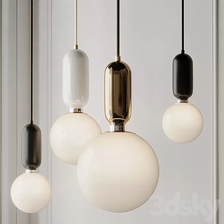 Modern Simple Led Pendant Lights – Glass Ball 3D Model Modern Simple Led Pendant Lights – Glass Ball 3D Model